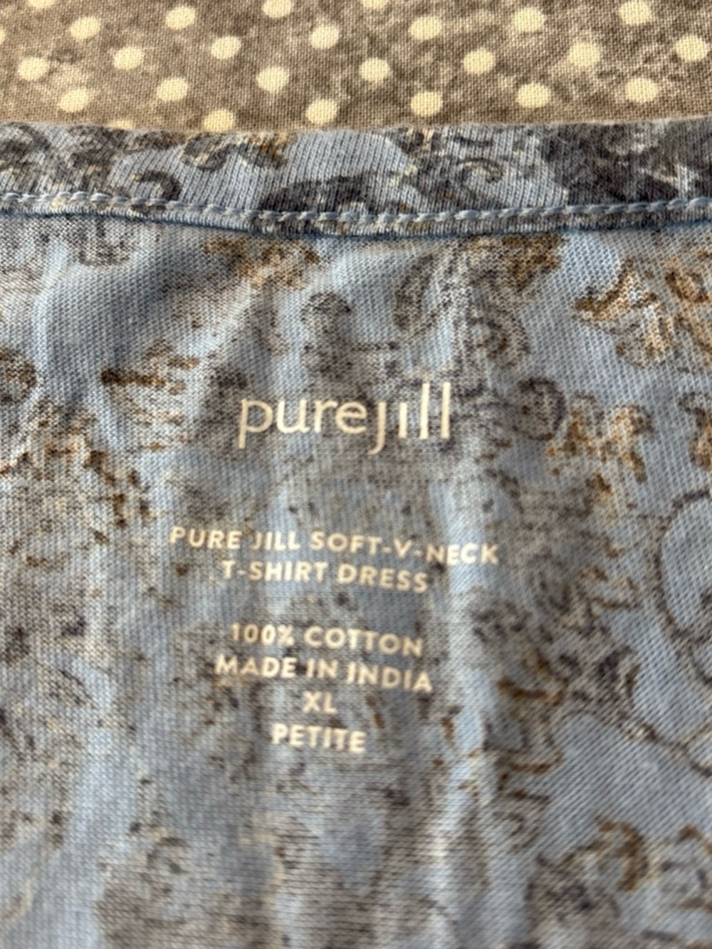 J.Jill Women’s Short Sleeve V-Neck Floral Dress in Light Blue - Picture 3 of 3